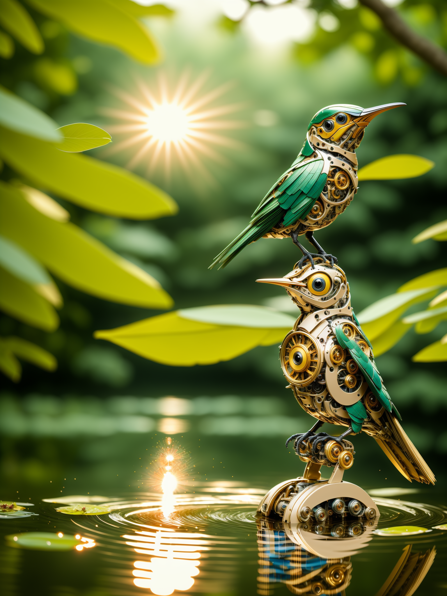 02389-3980200875-((masterpiece)), ((best quality)), 8k, high detailed, ultra-detailed, A mechanical bird, harmoniously integrated into the beauty.png